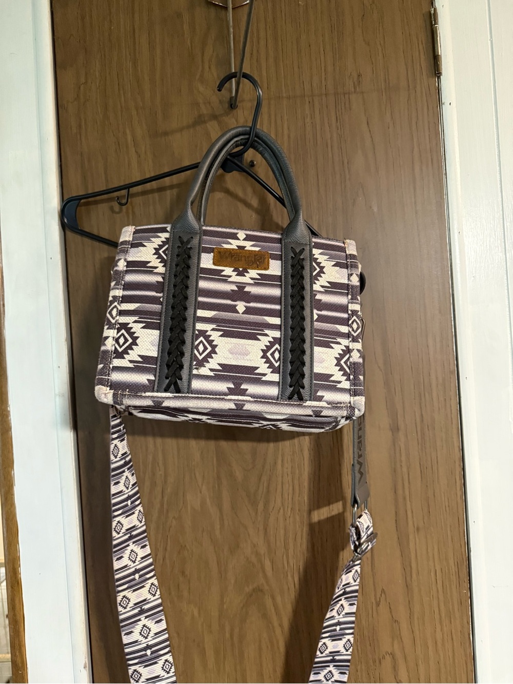 Wrangler Purple and White Aztec Crossbody Satchel